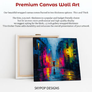 Rainy Night Cityscape Art