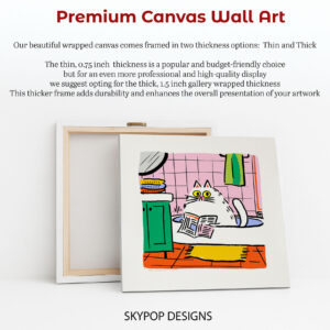 Cat Reading Newspaper Art