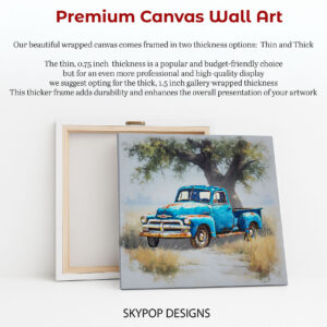 Vintage Blue Truck Art