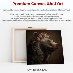 Bear with Flowers Crown Art