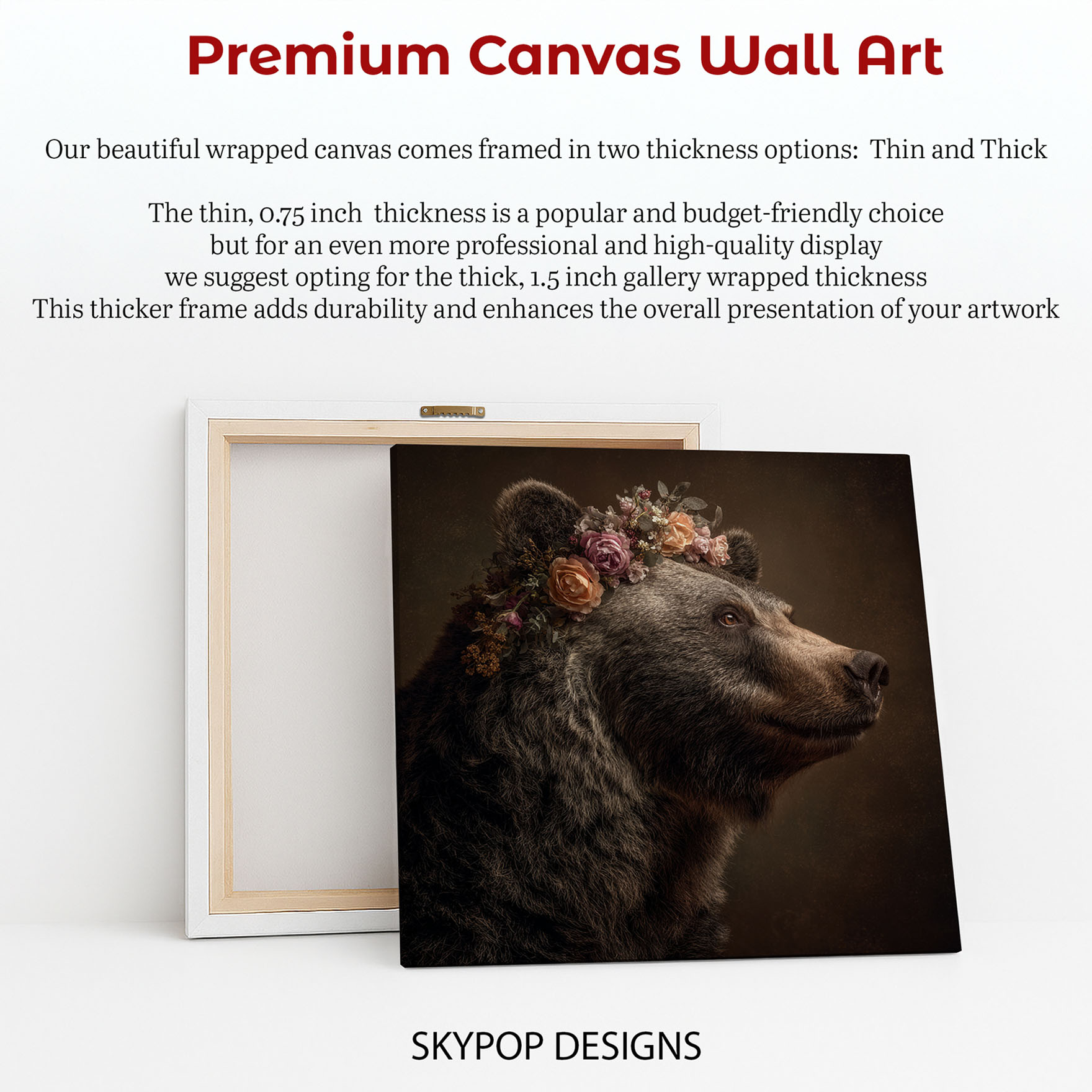 6.jpg Bear with Flowers Crown Art