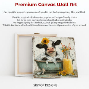 Highland Cow Sunflower Art