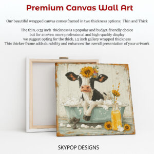 Highland Cow Bath Time Art