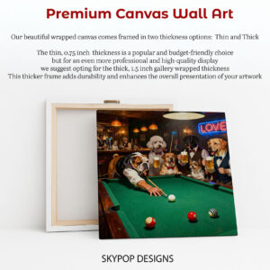 Dogs Playing Pool Art