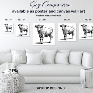 Highland Cow Portrait Art