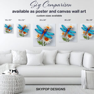 Dragonfly Daisy Art