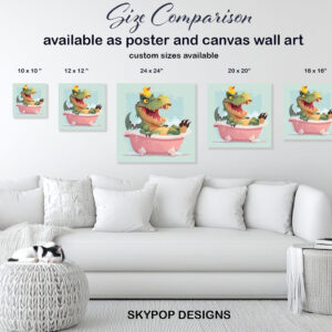 Crocodile Bath Time Fun Art