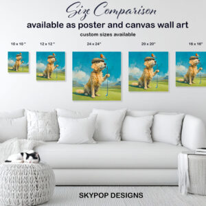Golden Retriever Robin Golf Art