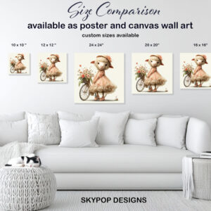 Sheep Floral Bicycle Art