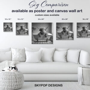 Highland Cow Bath Art