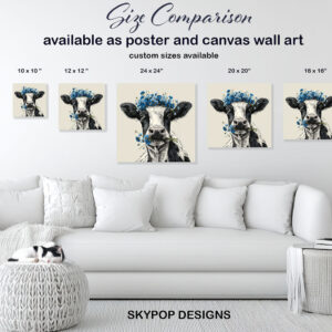 Highland Cow Flower Art