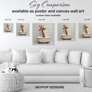 Bathtime Giraffe Art