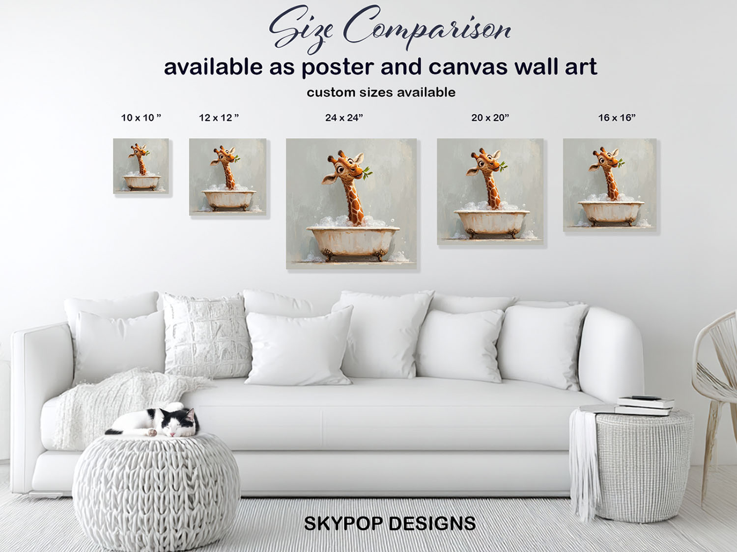 7.jpg Bathtime Giraffe Art