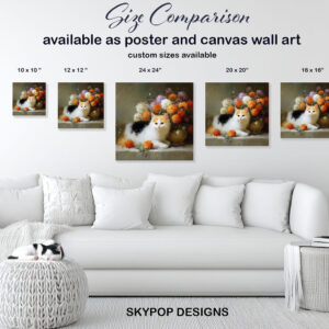 Cat Chrysanthemum Art