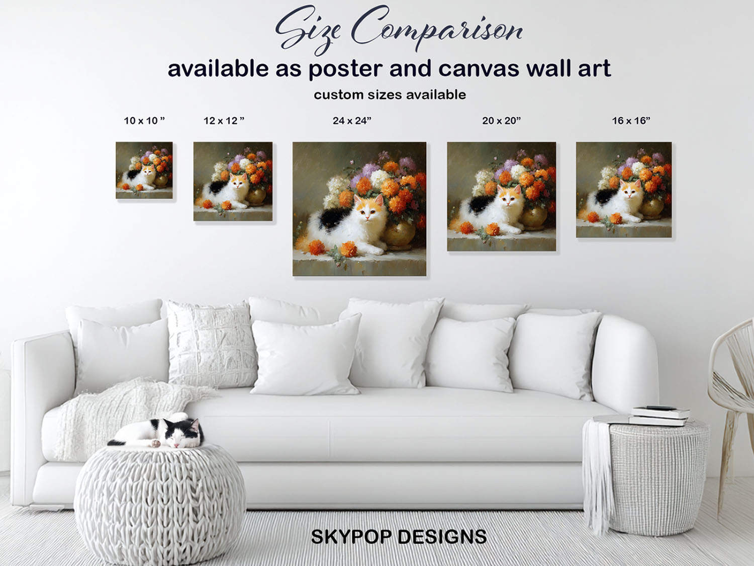 7.jpg Cat Chrysanthemum Art