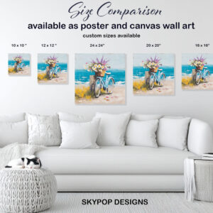 Beach Bike Blooms Art