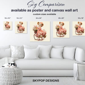 Sheep Bicycle Blooms Art