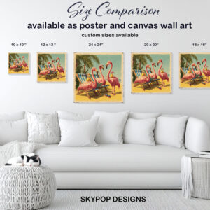 Flamingo Beach Vacation Art