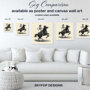 Skeleton Cowboy Horse Art