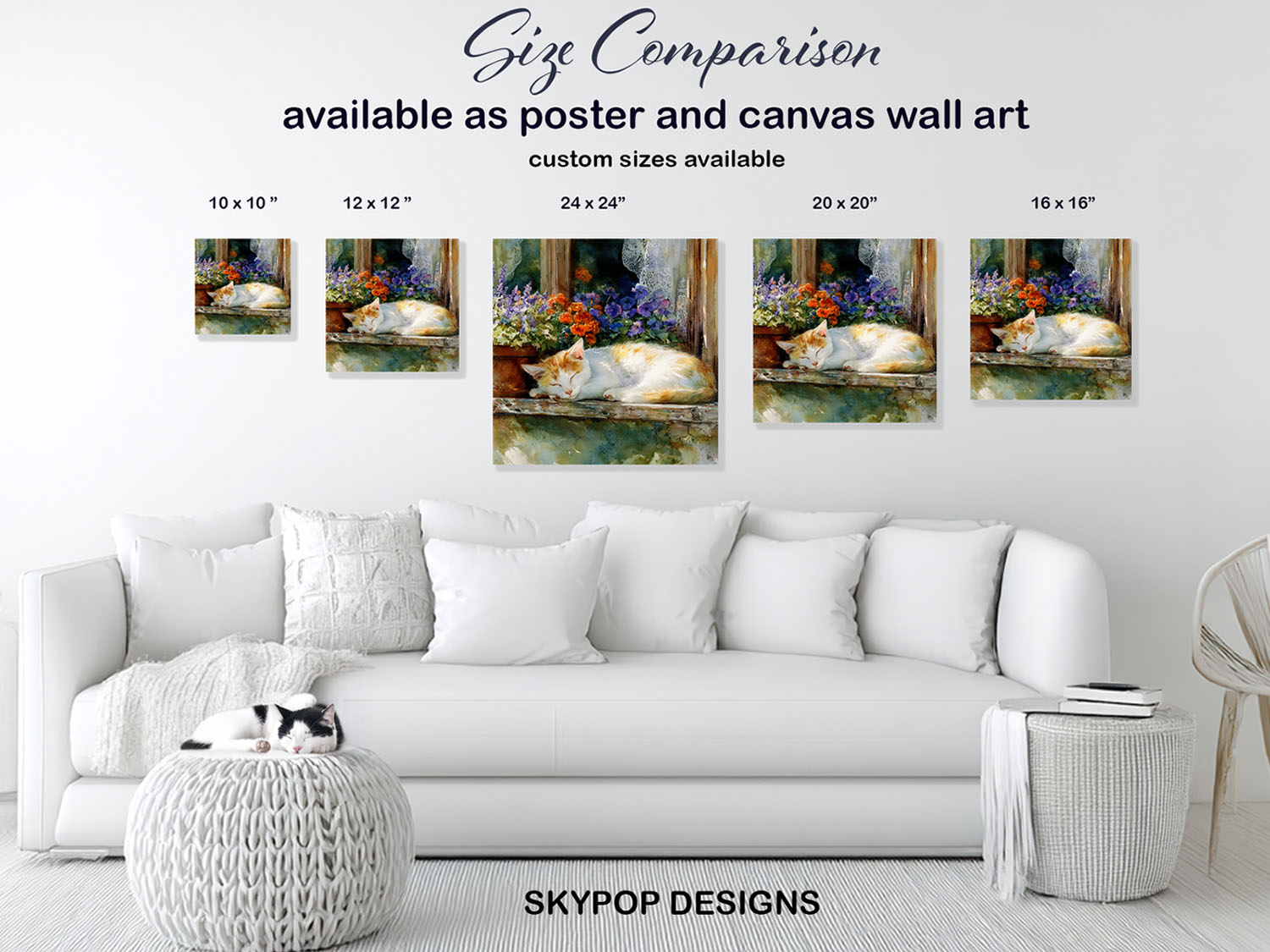 7.jpg Cat Among Flowers Art