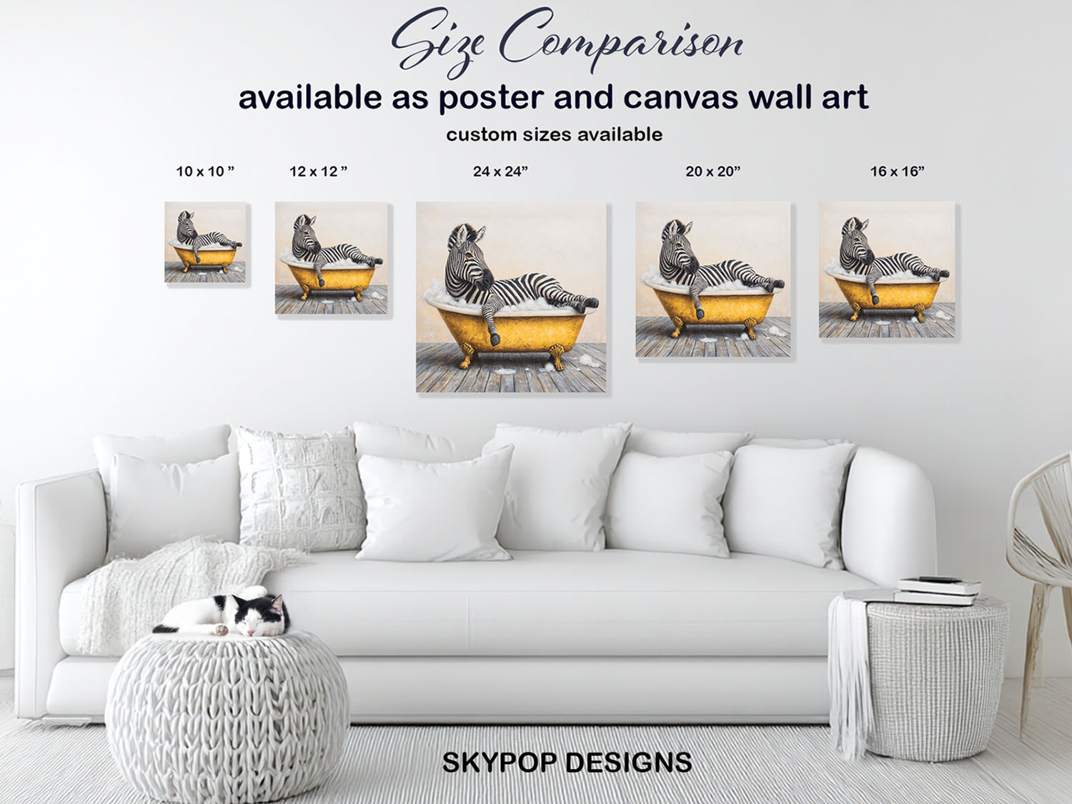 7.jpg Zebra Bath Time Art