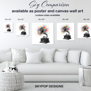 Vintage Gramophone Explosion Art