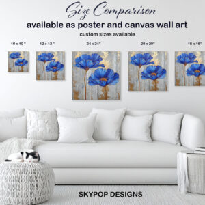 Blue Poppy Bloom Art