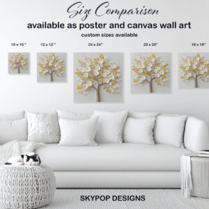 Golden Bloom Tree Art