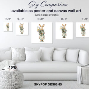 Bunny Holding Flowers Art
