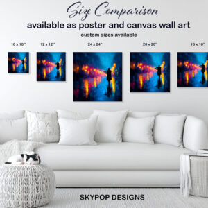 Violinist City Lights Art