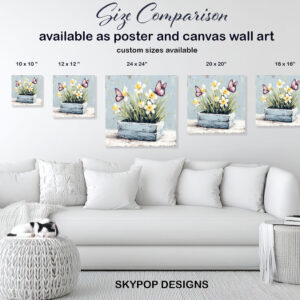 Daffodils and Butterflies Art