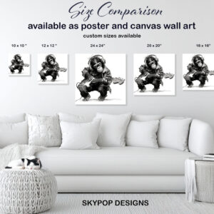 Chimpanzee Rock Star Guitar Art