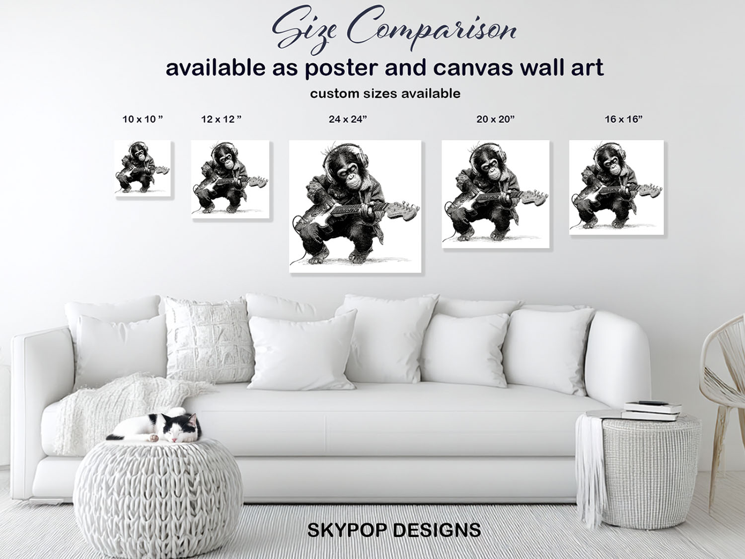 7.jpg Chimpanzee Rock Star Guitar Art