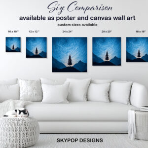 Star Trails Tree Silhouette Art