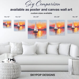 Sunset Sailboat Art