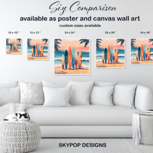 Surfboard Sunset Beach Art