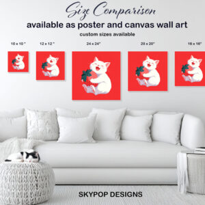 Cat Strawberry Hug Art