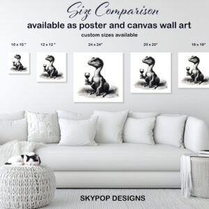 Velociraptor Wine Time Art