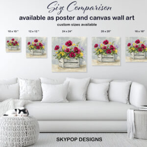 Poppy Floral Crate Art