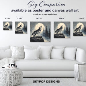 Wolf Howling Moon Art