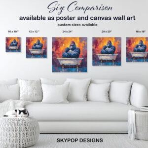 Gorilla Bath Time Art