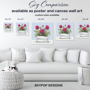 Pink Roses Wooden Crate Art