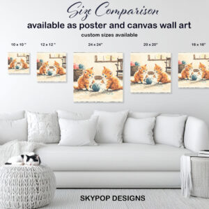 Kitten Playing with Yarn Art