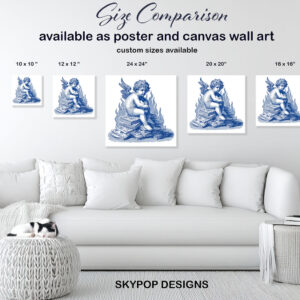 Cherub On Books With Flames Art