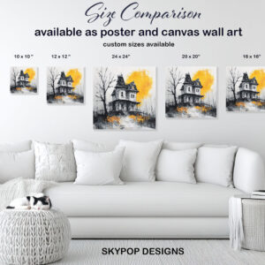 Haunted House Moonscape Art