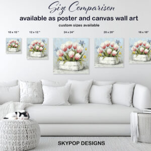 Pink Tulip Arrangement Art