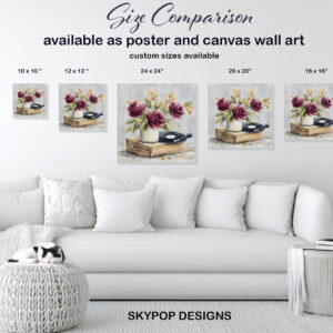 Roses Record Player Art