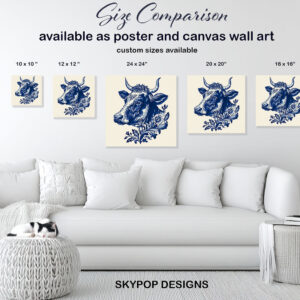 Highland Cow Floral Art