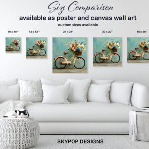 Vintage Bicycle Floral Bouquet Art