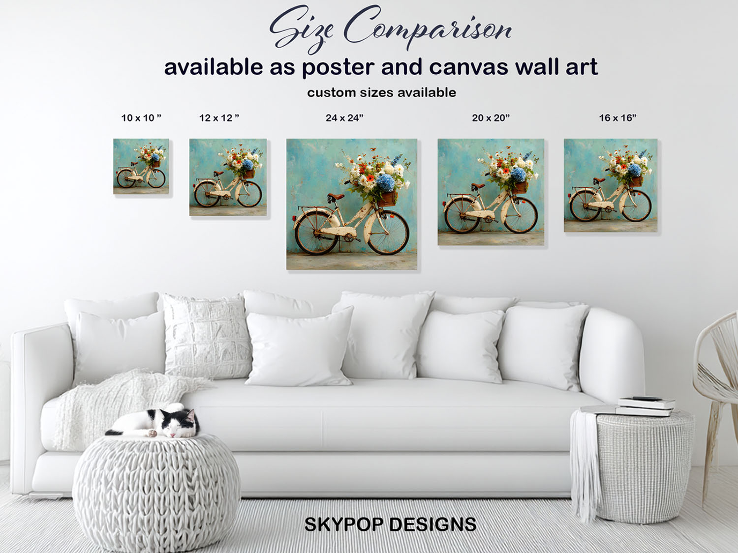 7.jpg Vintage Bicycle Floral Bouquet Art